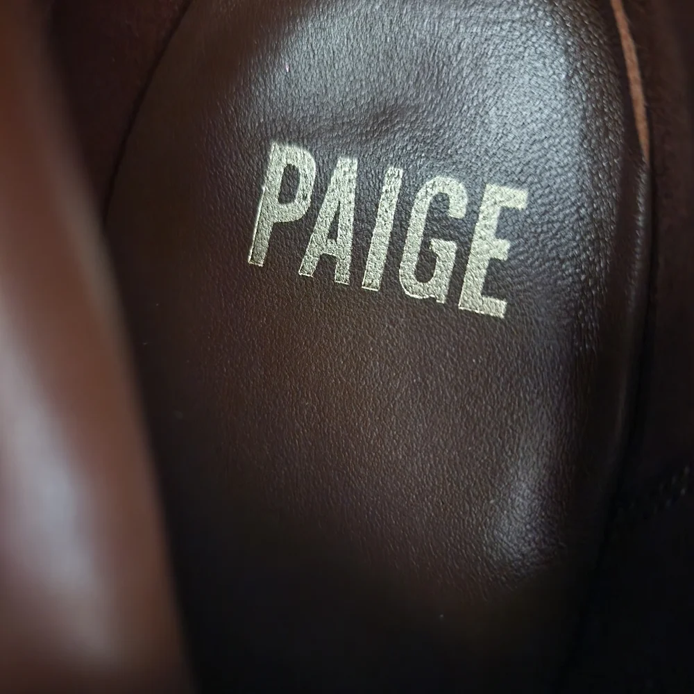PAIGE Presley Suede Pointed Toe High Heel Booties Size 9 - Picture 7 of 8